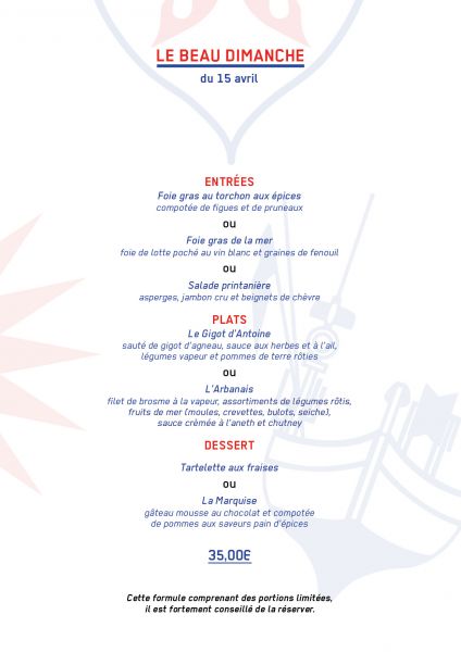 LE BEAU DIMANCHE du 15 avril
