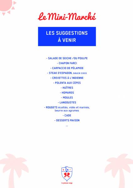 suggestions ventes a emporter poissons frais desserts maison restaurant hyeres giens